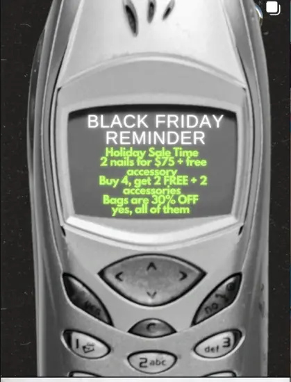 Black Friday promotion on a retro phone