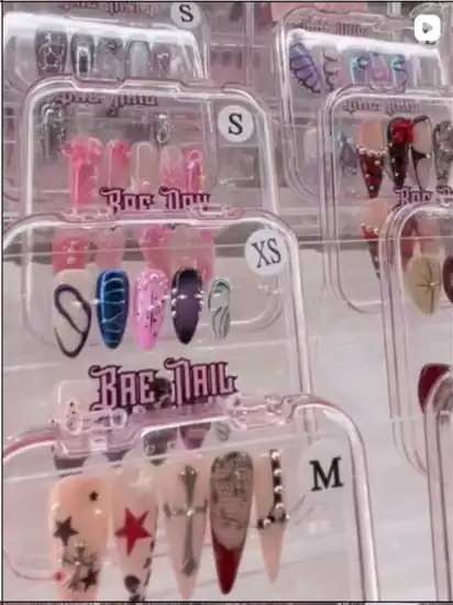 Bae Nail collections on a retail display