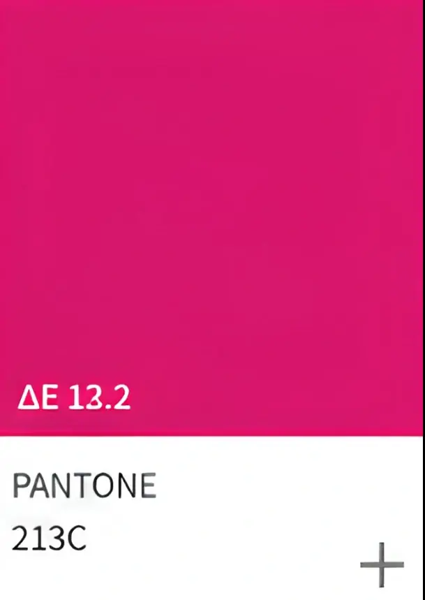 Selected Pantone 213 C pink production specification