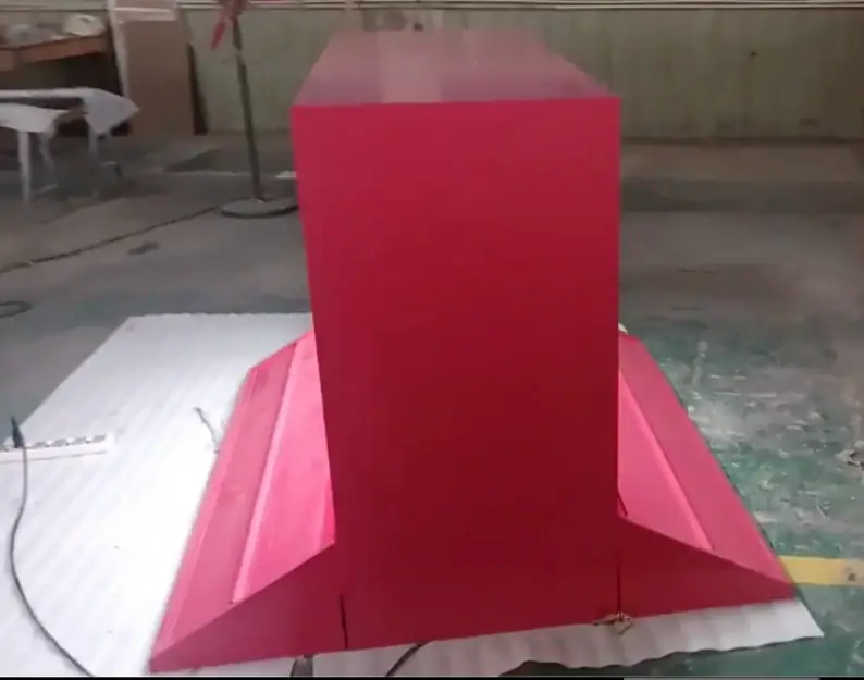 Side construction view of the manufactured fixture