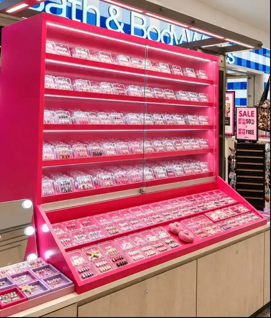 Final Bae Nail installation with nail collections displayed