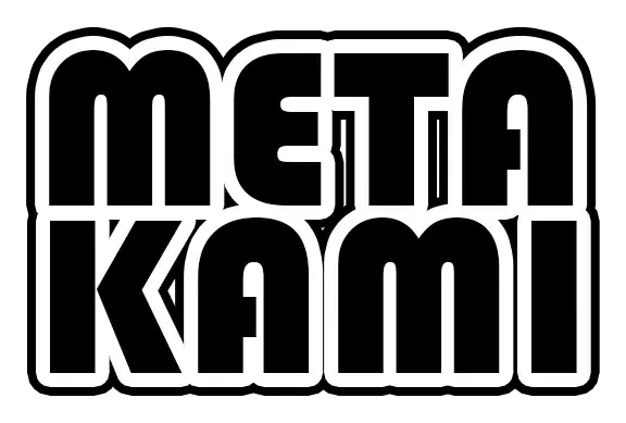Rounded geometric stacked METAKAMI wordmark