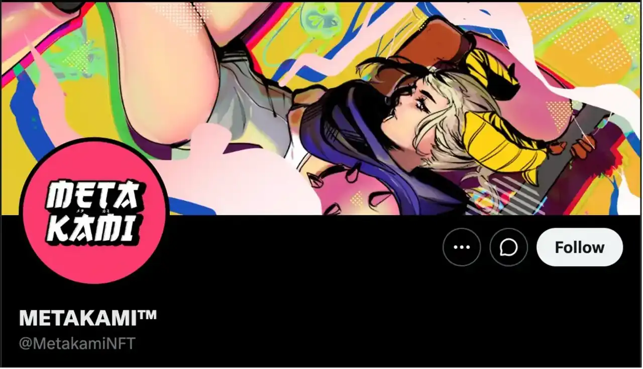 METAKAMI X profile showing the final logo and character banner