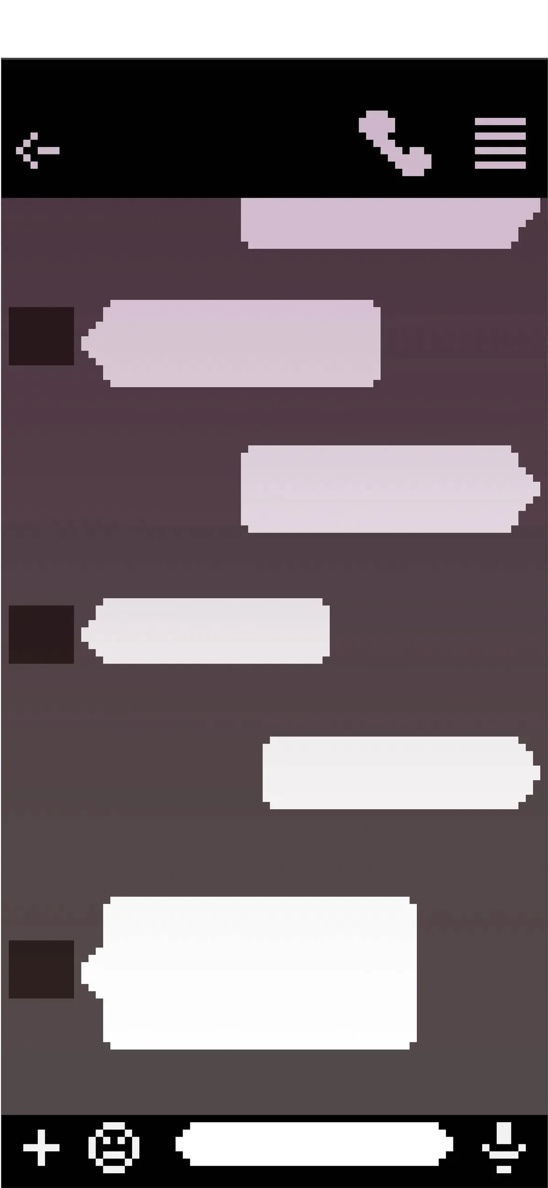 classic chat screen concept with empty message bubbles