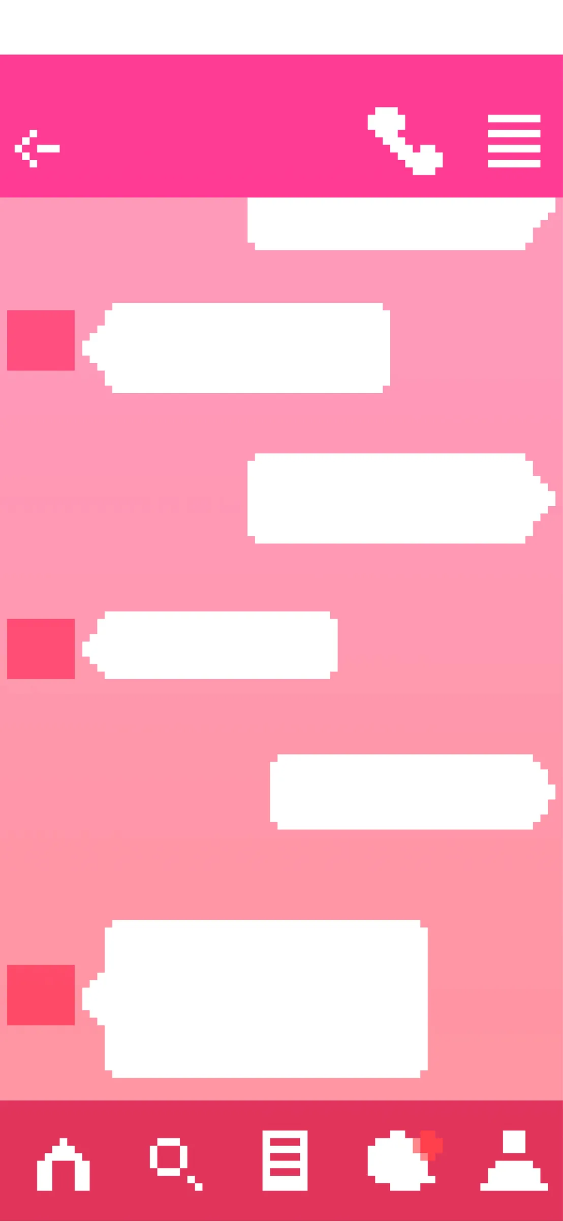 cute chat screen concept with empty message bubbles