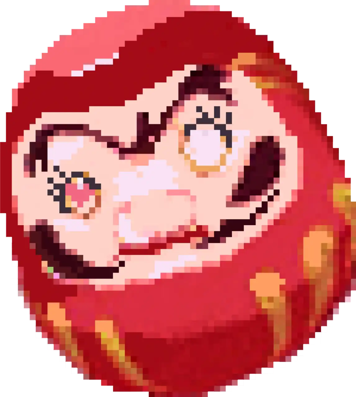 Cute daruma-shaped paper menu, illustrated front