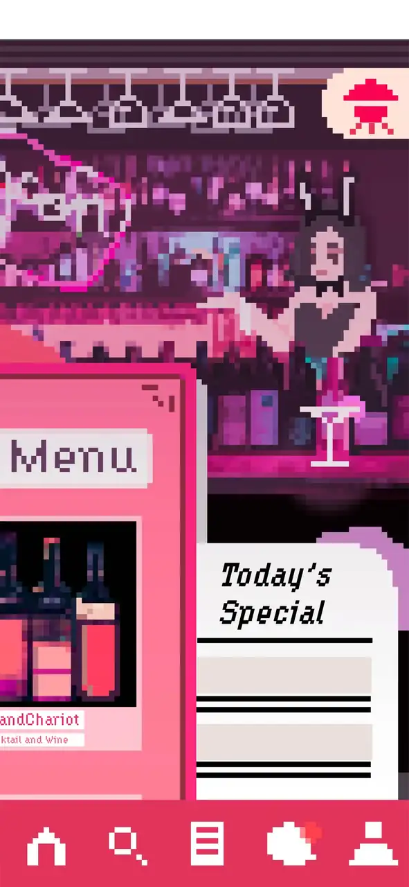 cute bar home app screen