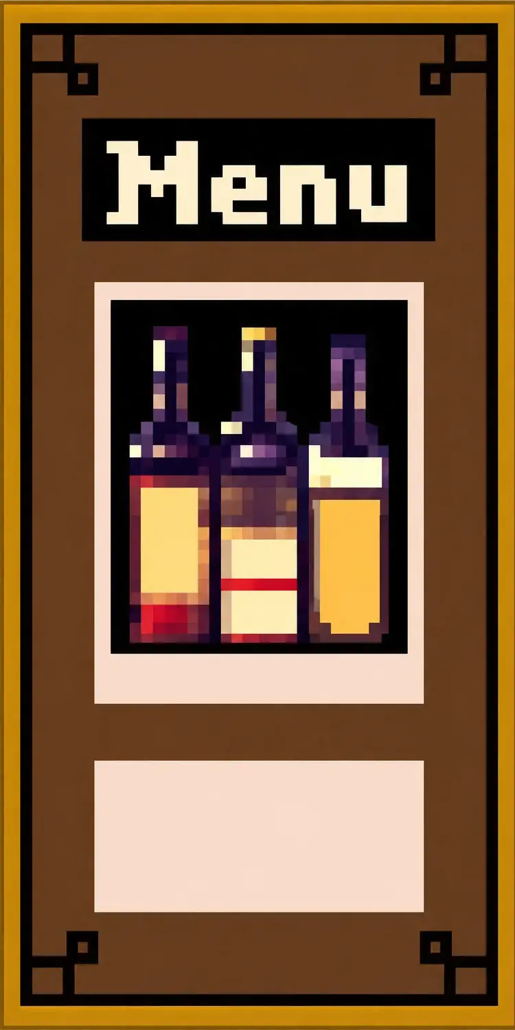 Classic — Menu cover, original pixel interface artwork